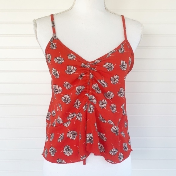 Papermoon red and white floral tank top Size L - Picture 1 of 7